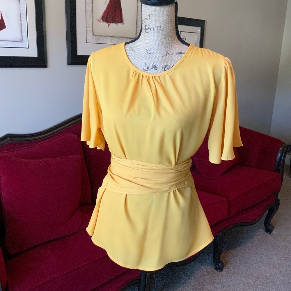 Yellow Boho Wrap Blouse!